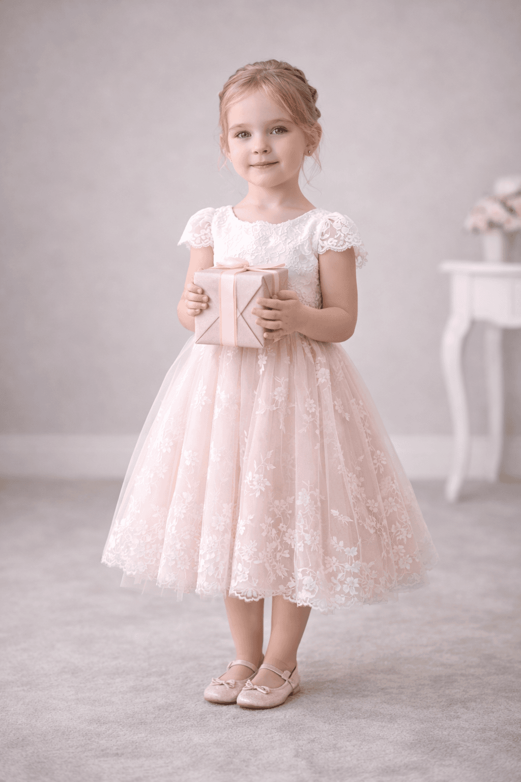 Menina com vestido elegante para eventos sociais
